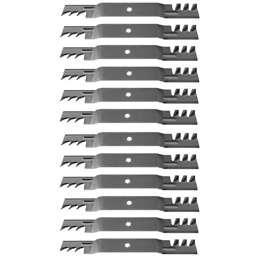 Qty 12: Toothed Mulching Mower Blade Fits John Deere Replaces Am137328