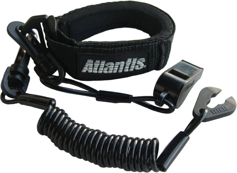 Atlantis Pro Floating Wrist Lanyard For Watercraft Safety, Black