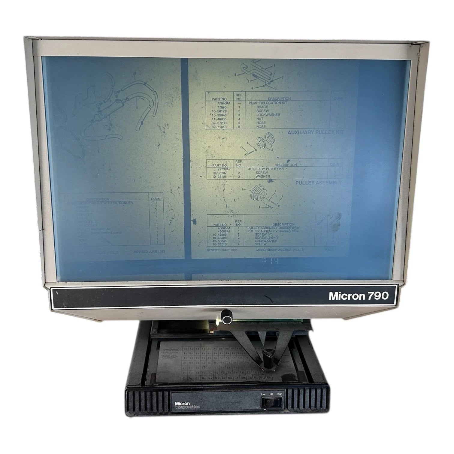 Micron 790, Vintage Microfiche Reader Projector W/ | Hook & Hull Co