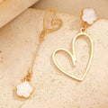 Heart Earrings Zinc Alloy Floral Enamel