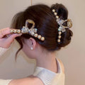 Korean Pearl Bow Hair Clip Lightweight Accessory