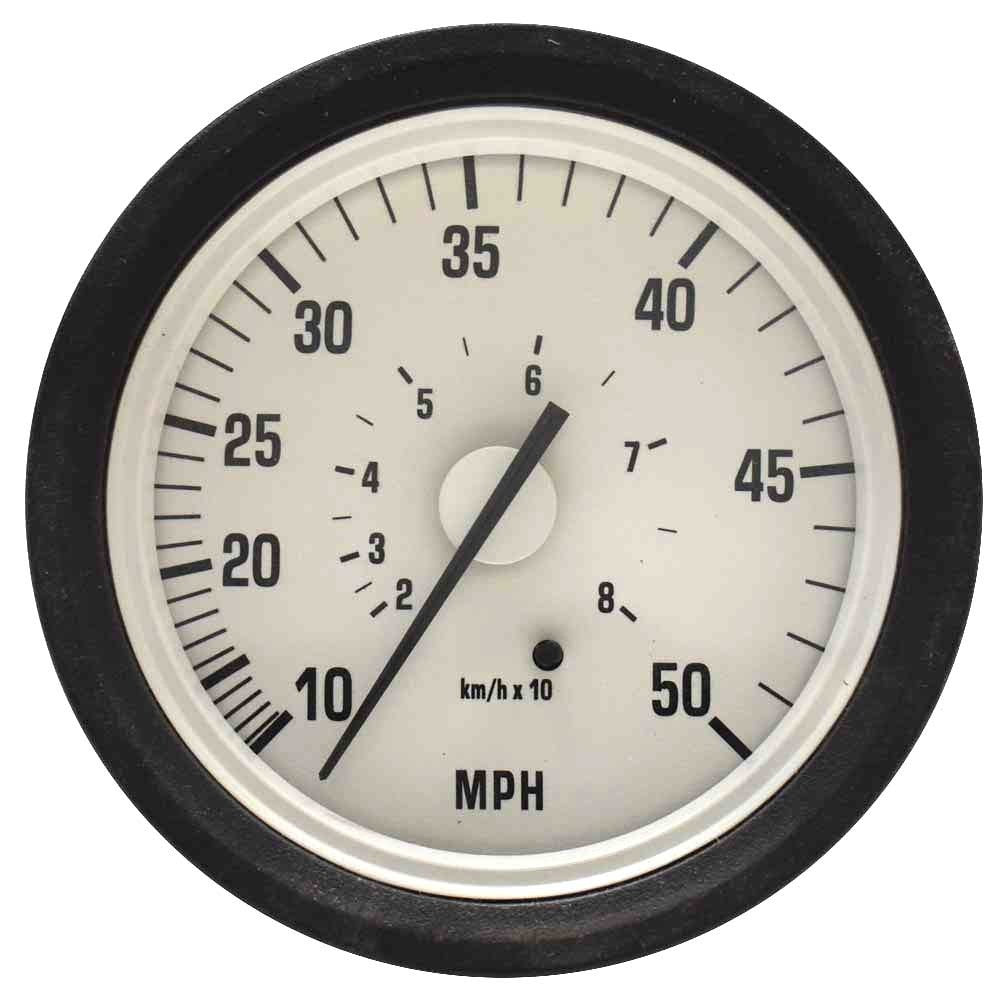 OMC Boat Speedometer Gauge 3 1/4 Inch Black/White 50 MPH by OMC