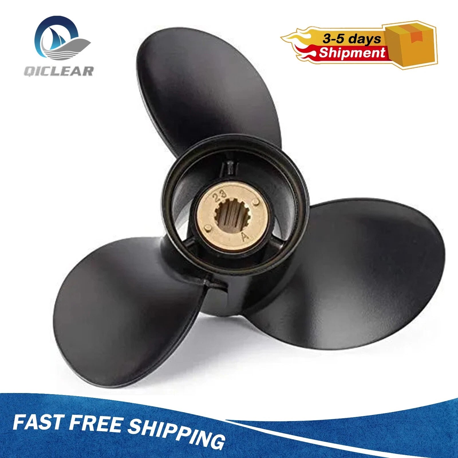 10.5 X 13 Aluminum Boat Propeller 13 Spline For Mercury 25-70 Hp