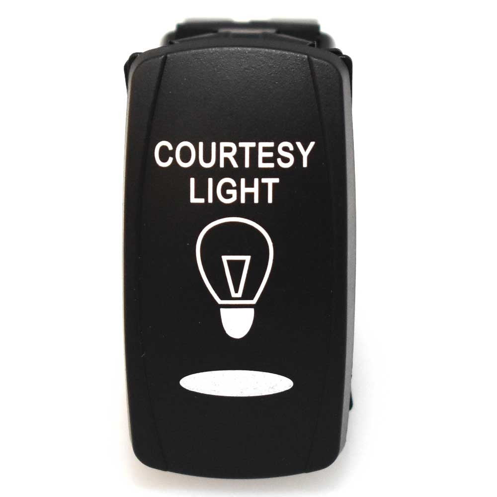 Boat Courtesy Light Rocker Switch – On/Off 12VDC 20A 6 Spade