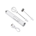 White Mini Electric Foamer Milk Frother Egg Beater Stirrer Whisk