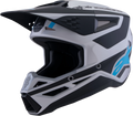 Alpinestars Sm3 Off-road Helmet 2x-large Matte Silver/blue/bl<wbr/>ack