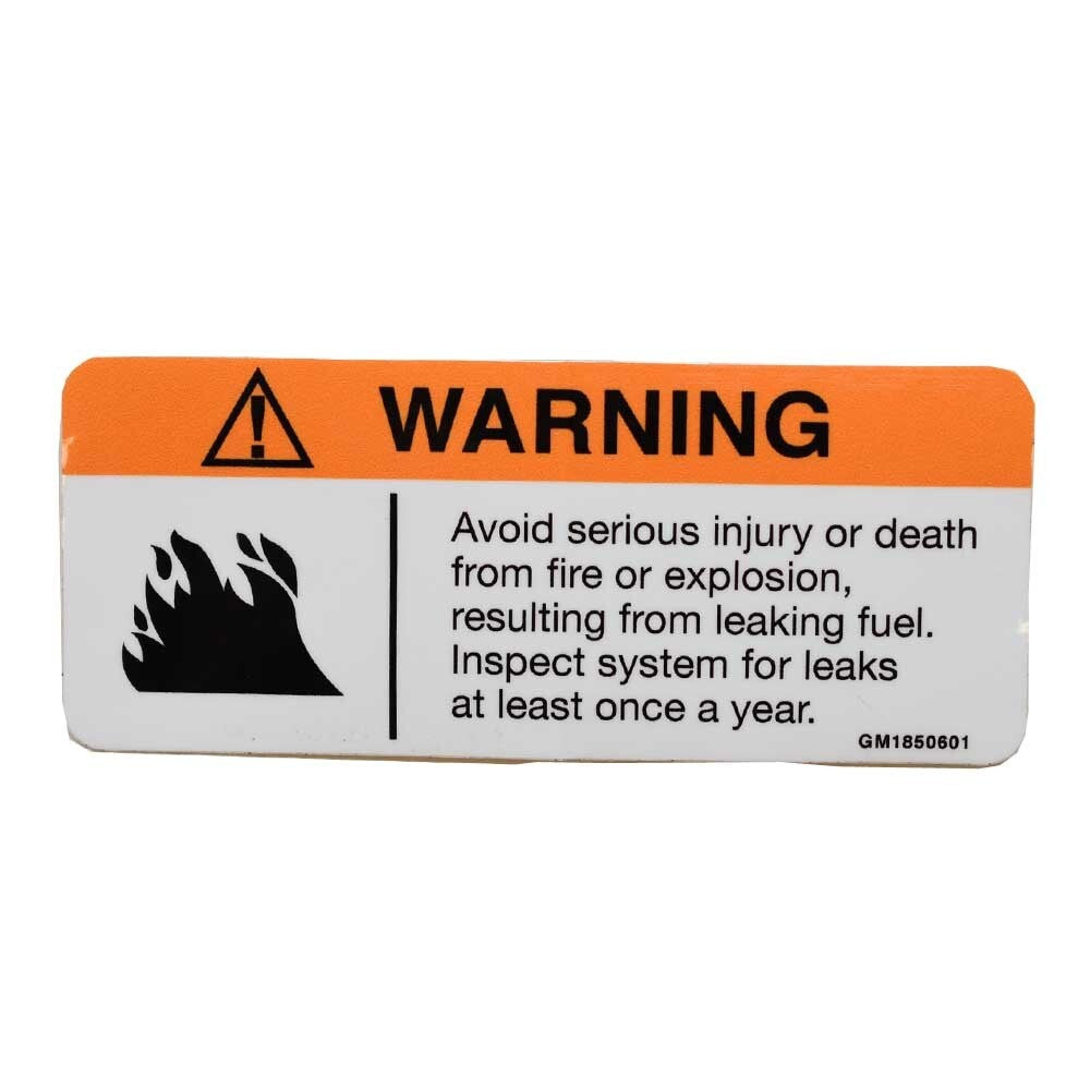 Boat Warning Decal GM1850601 Leaking Fuel