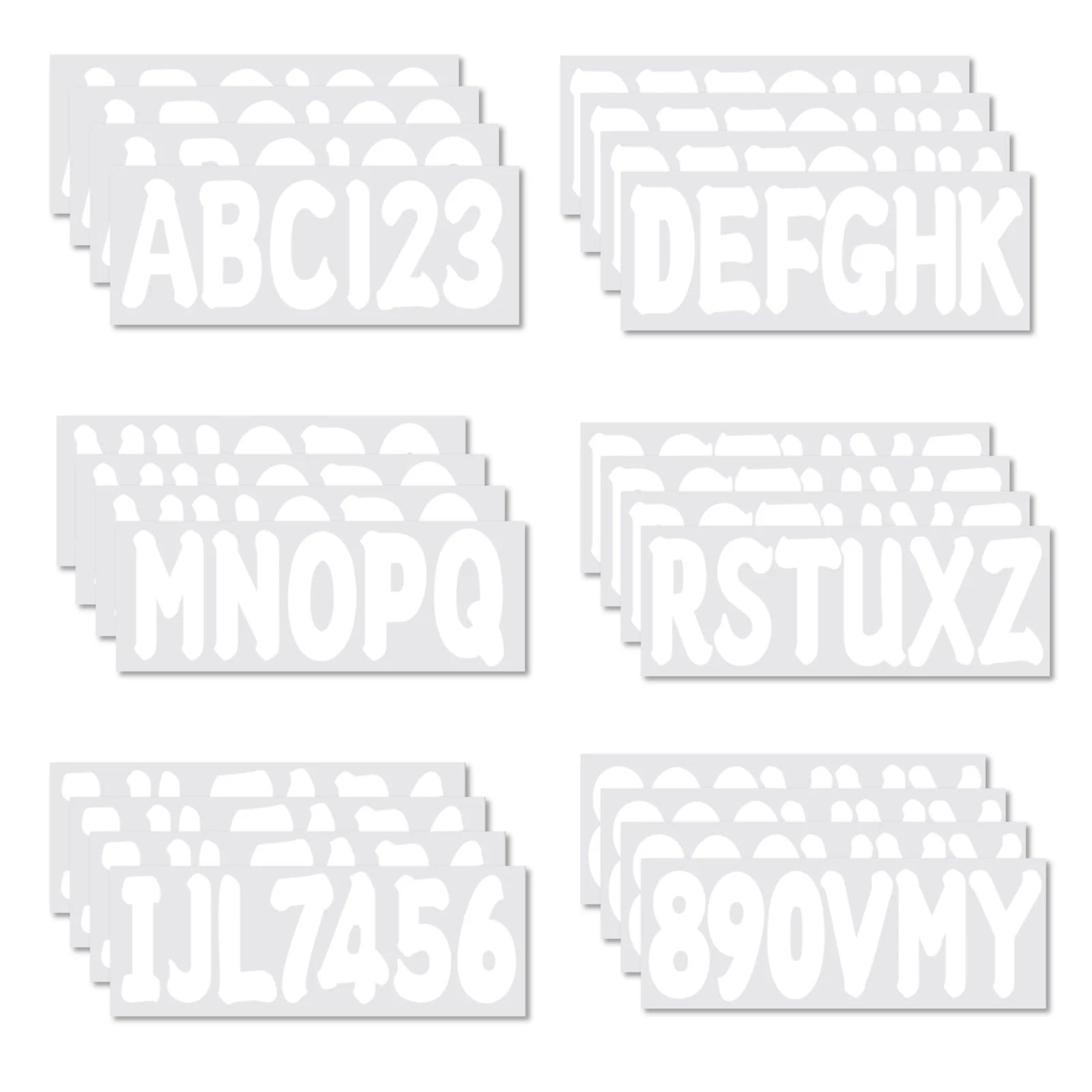 Registration Letter And Number Kit Contains Four Sets Of A-z And 0-9