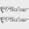 Fisher Boat Brand Decals Black / White Stickers (Pair) by Fisher