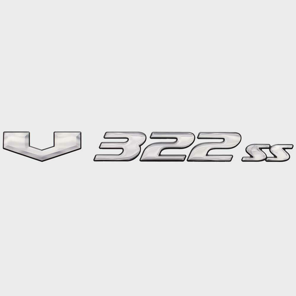 SunCatcher Raised Decal Sticker V322 SS Silver by SunCatcher