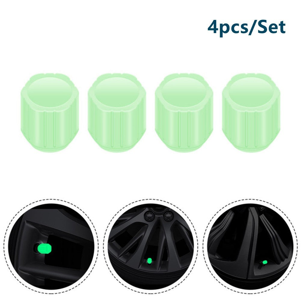 Fluorescent Green Tire Valve Cap Set
