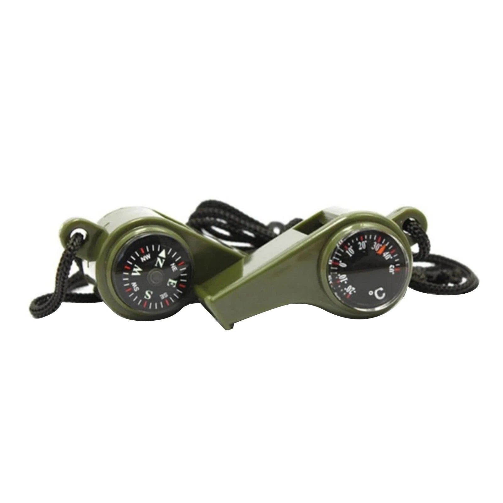 2 Pack Backpacking Tool 3-in-1 Whistle Compass Thermometer Survival