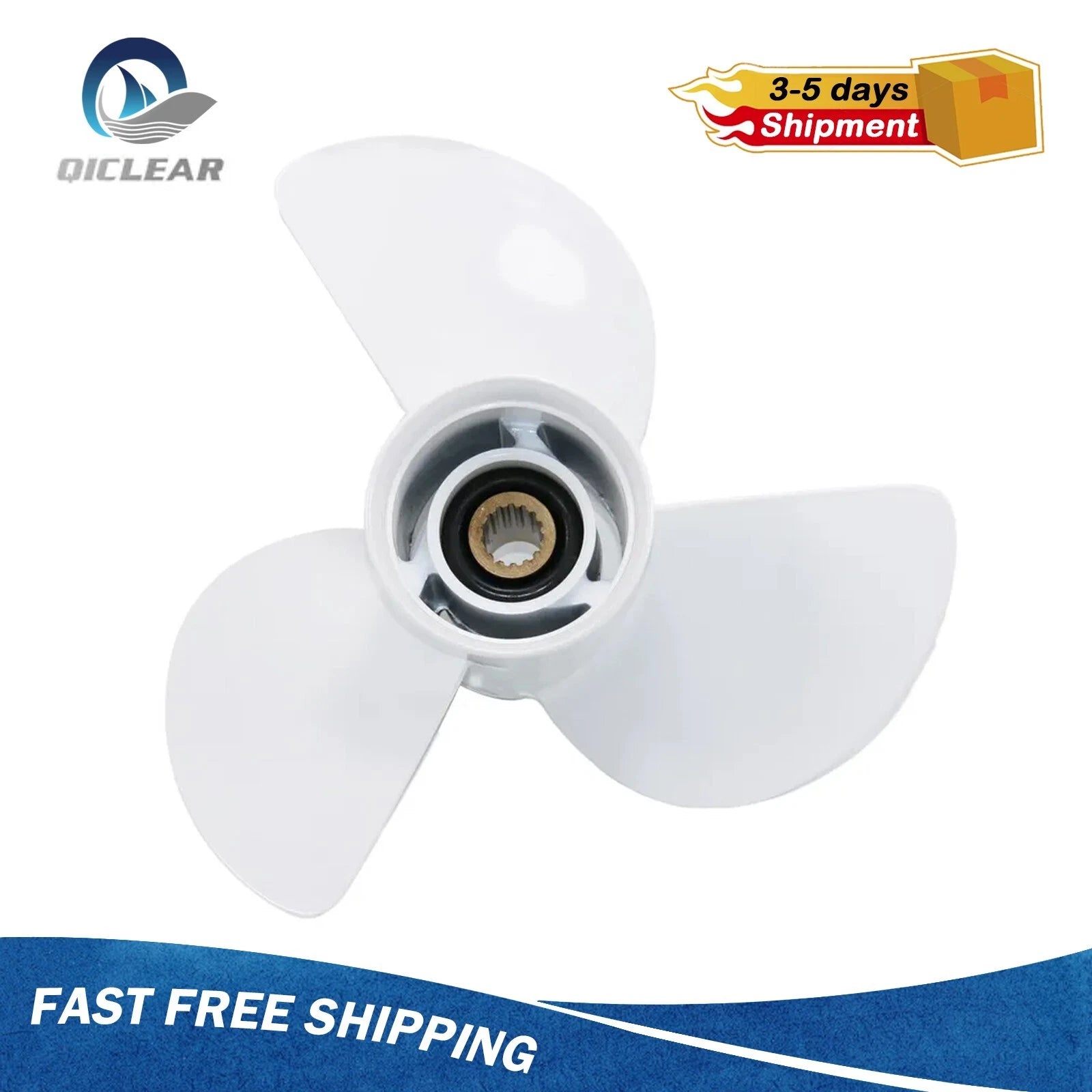 13.25 X 17 Aluminum Boat Prop 15 Spline For Yamaha 50-130