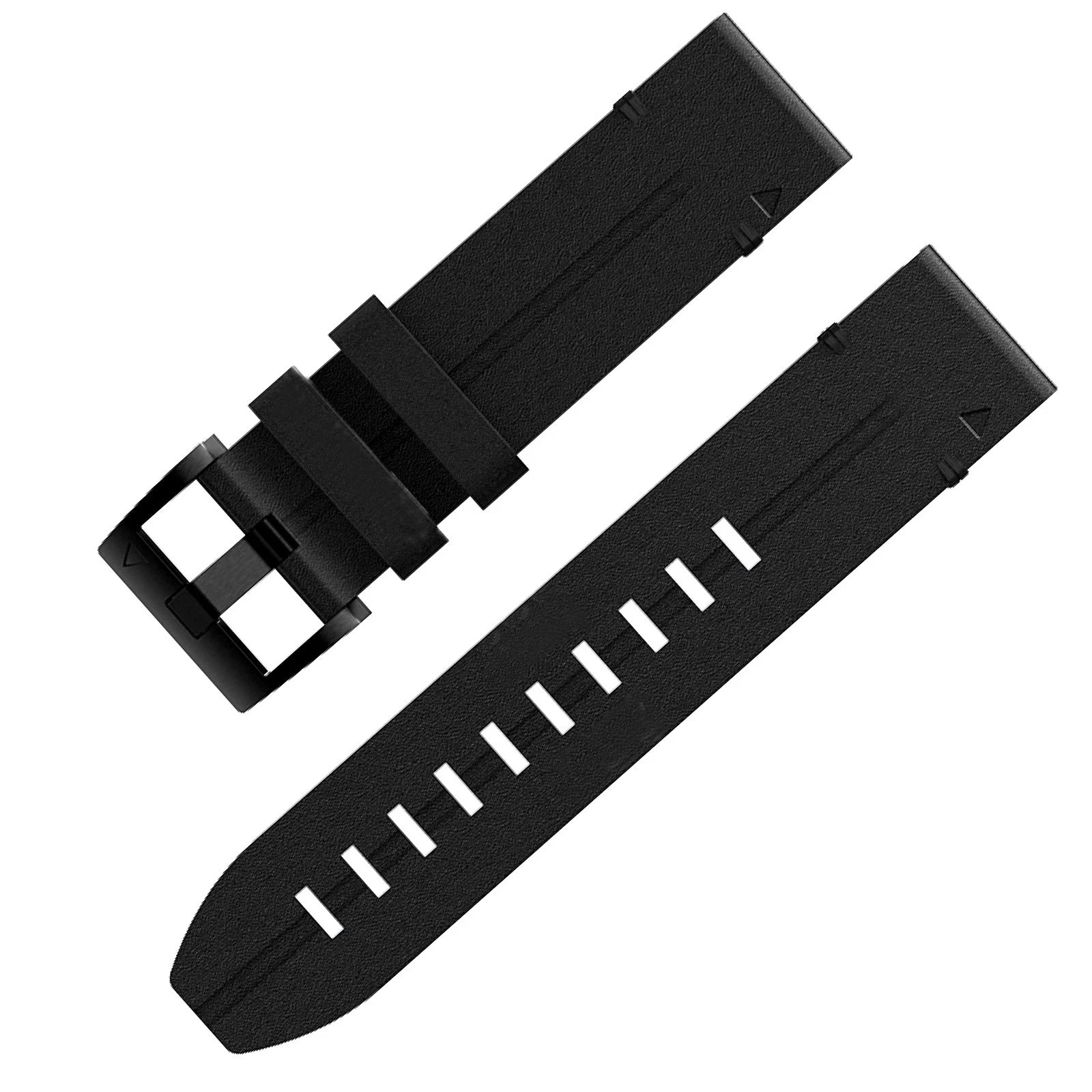22mm Black Leather Watchband Strap Quick Wristband For Garmin Fenix 5