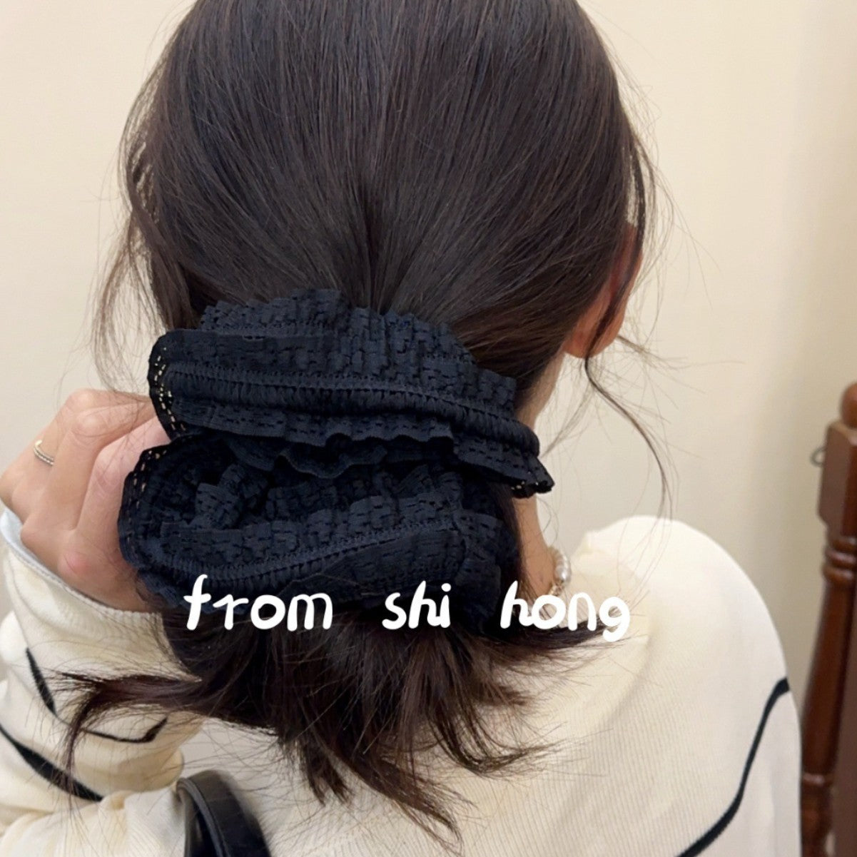 Lace Ruffled Hair Scrunchie for Women