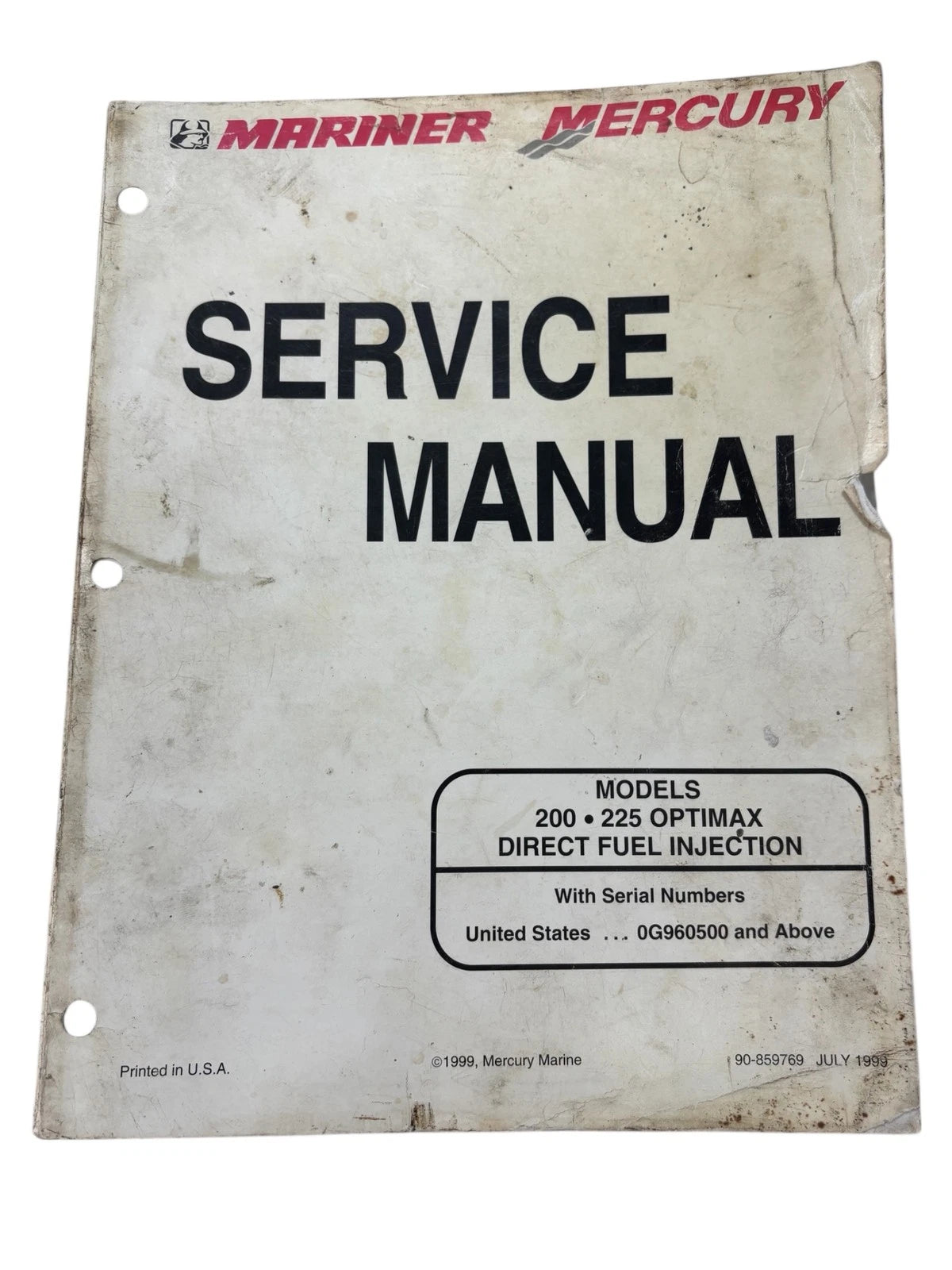 Mercury 90-859769, 200/225 Optimax Direct Fuel Injection Service