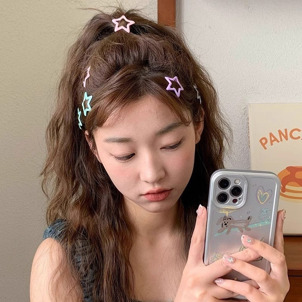 Y2K Star Hair Clips with Glossy Finish