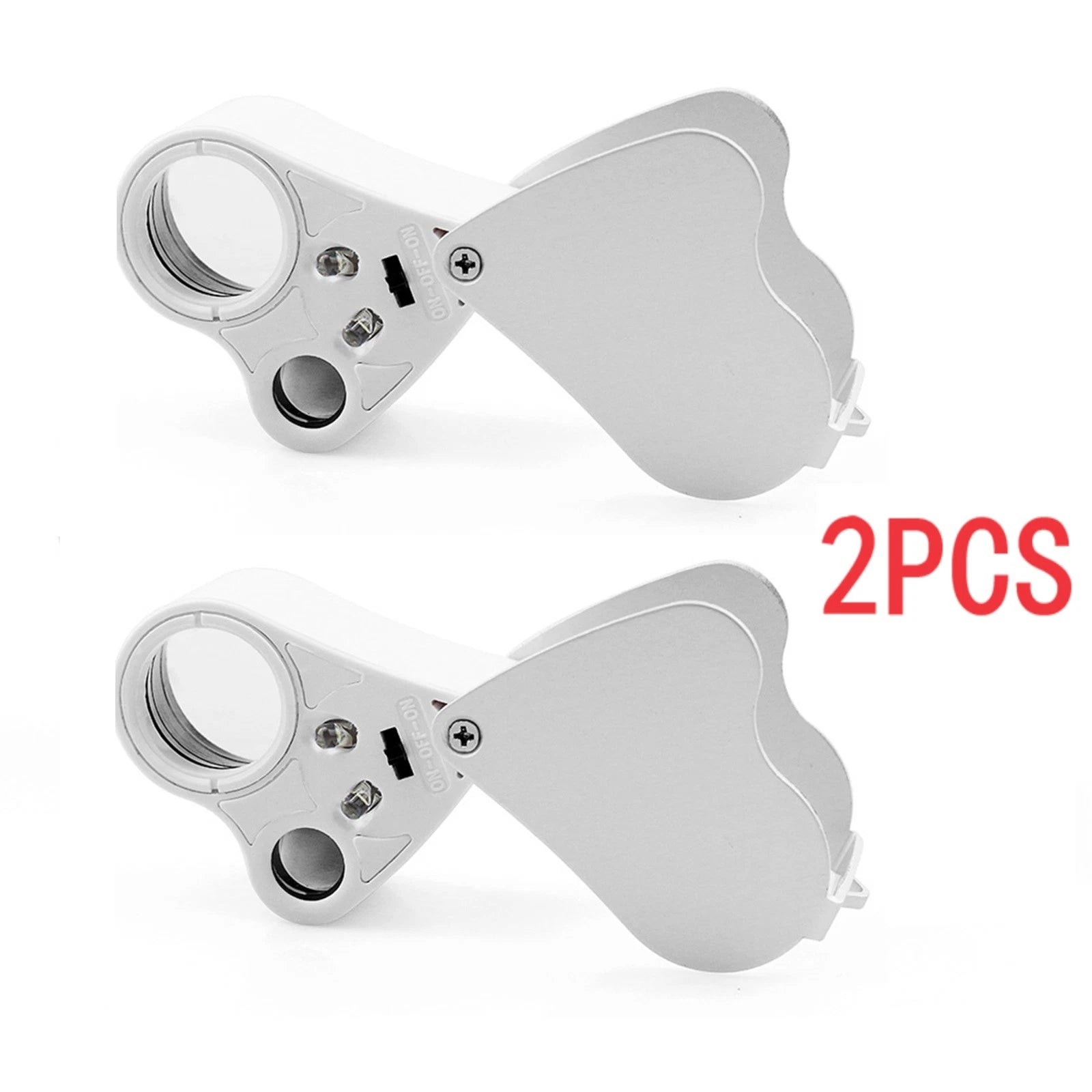 2* 30x 60x Mini Magnifying Loupe Dual Lens Band Light Antique Geology