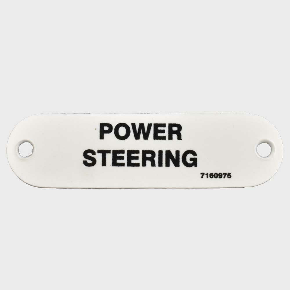 Carver Power Steering Label 2 3/4 Inch White by Carver