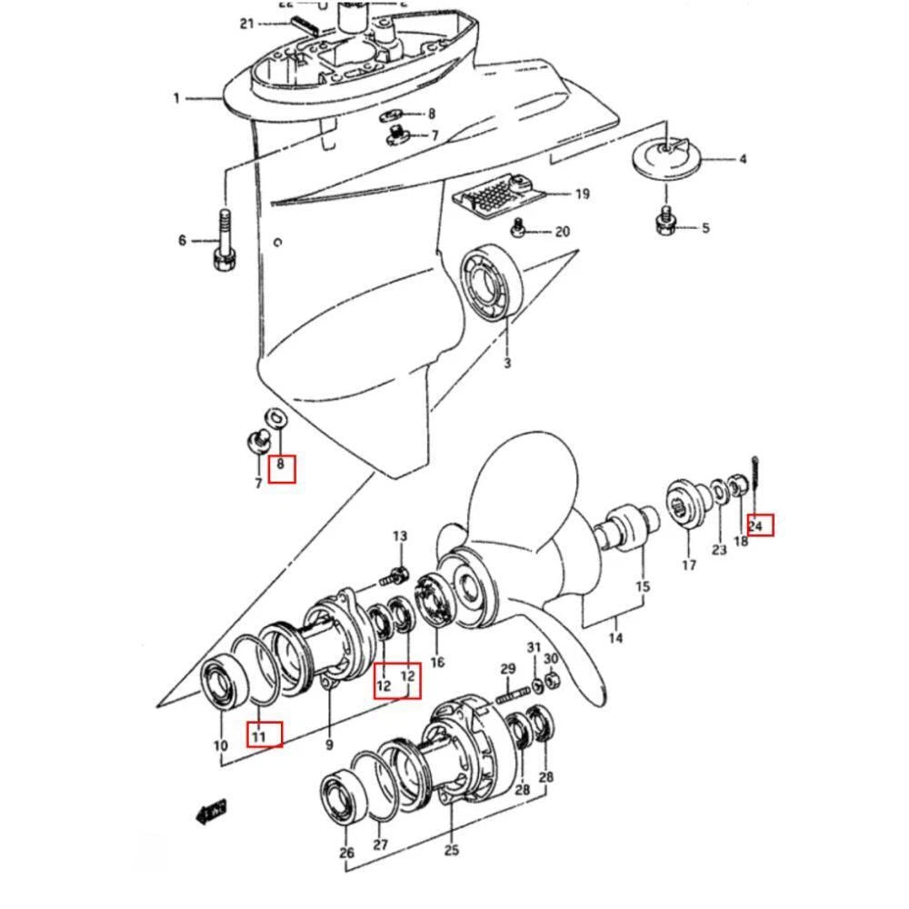 Lower Unit Oil Seal for Suzuki DT8/DT9.9 (8-9.9HP)