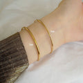 Golden Titanium Steel Bracelet Bangle 4mm Width