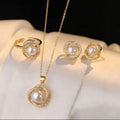 Vintage Pearl Rhinestone Jewelry Set