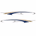 Rinker Boat Graphic Decals Captiva Blue Gold Stickers Set of 2 by Rinker