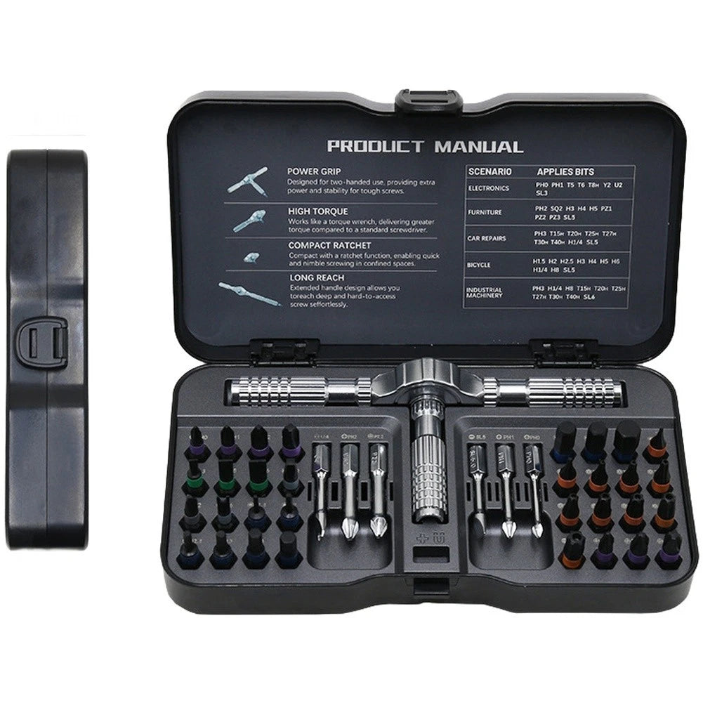 Magnetic 40 In 1 Screwdriver Set For Home For Furniture Automotive