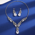 Emerald Gemstone Jewelry Set Necklace + Earrings
