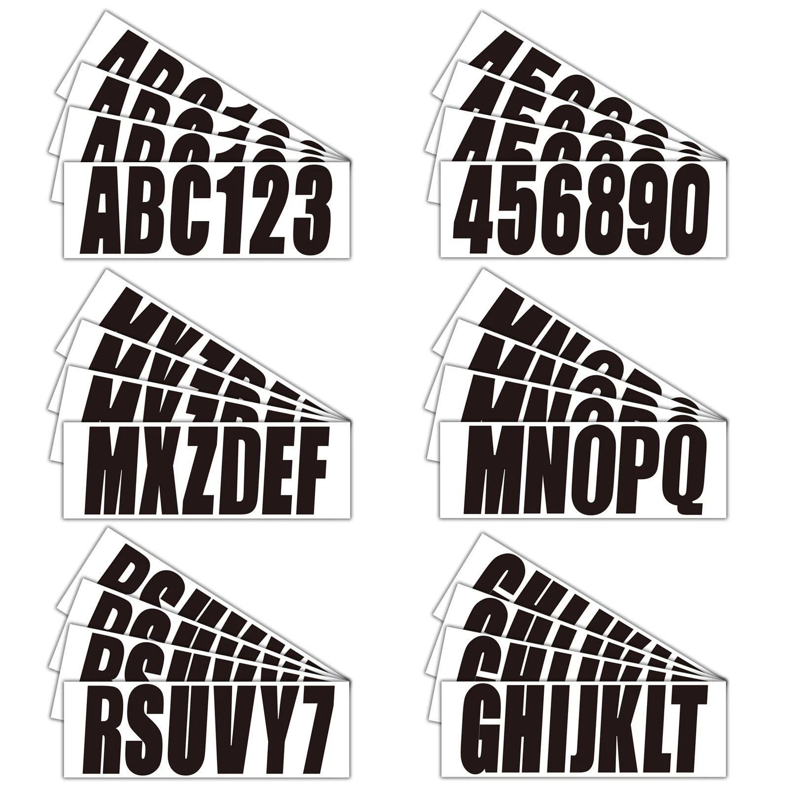 Custom Boat Registration Numbers Black Decal Sticker Set A-Z & 0-9