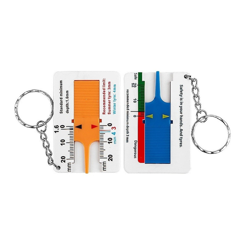 Tire Tread Gauge with Keychain Attachment