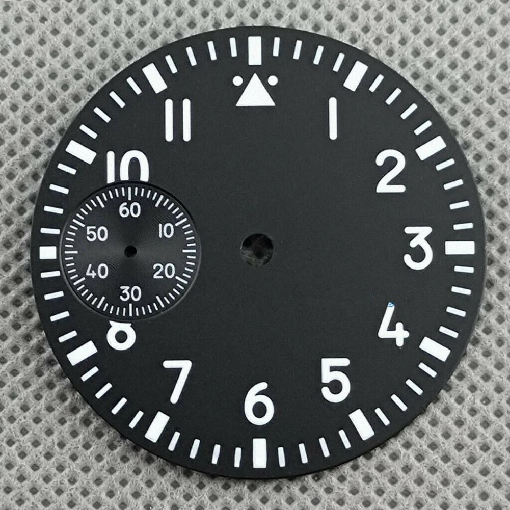 Black/white Green Luminous Watch Dial For Seagull Eta 6497 St3600