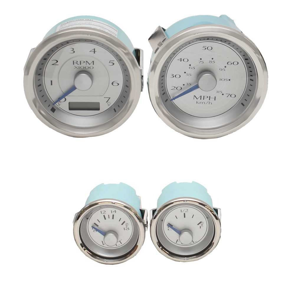 Boat Gauge Set Metallic Silver Blue by VeeThree