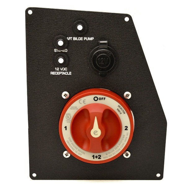 Wellcraft Boat Battery Switch Panel 025-3551 Black Aluminum by Wellcraft