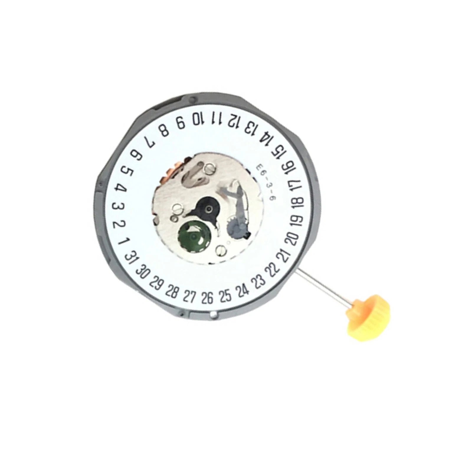 Quartz Watch Movement White Dial Date@6 With Adjusting Stem For