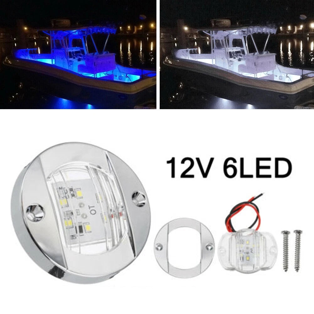 1pc White Round Marine Boat\LED Stern Light Cabin Deck Courtesy Light