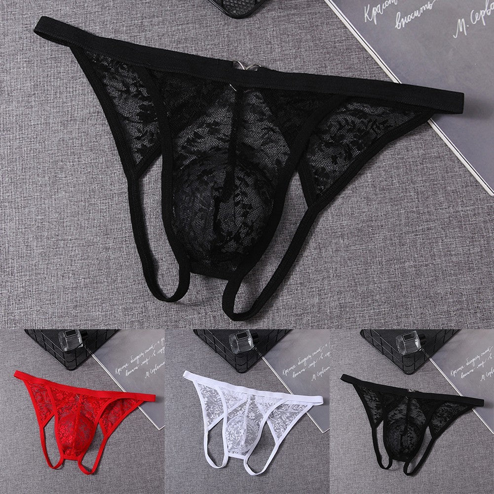 Mens Lace Briefs Low Waist Pouch Design