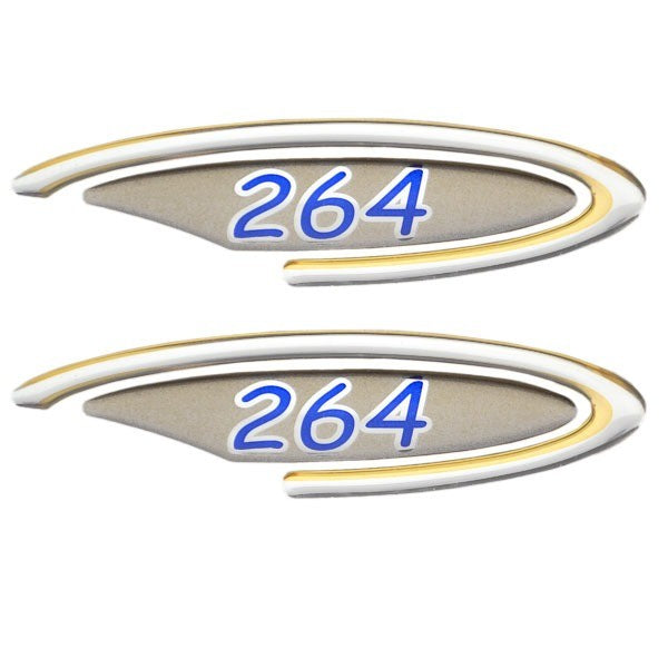Four Winns Boat Raised Decal 055-2761 | 264 Gold Silver Blue (Pair)Ope