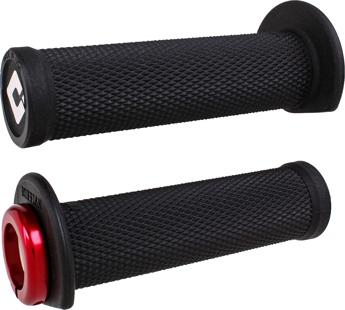 Odi Ruffian Lock-on Atv & Pwc Grips 125mm Black/red For Enhanced