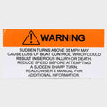 Maneuverability Warning Decal Triton Boat by Triton