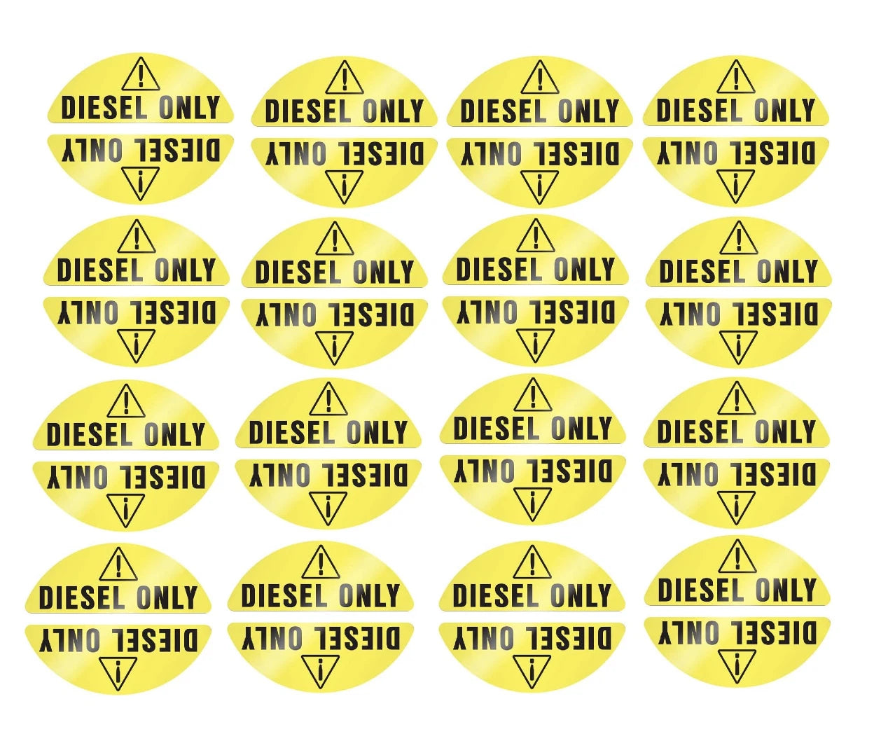 Diesel Only Yellow Sticker Decal for 16X Fuel Tank Door Vinyl Laminate