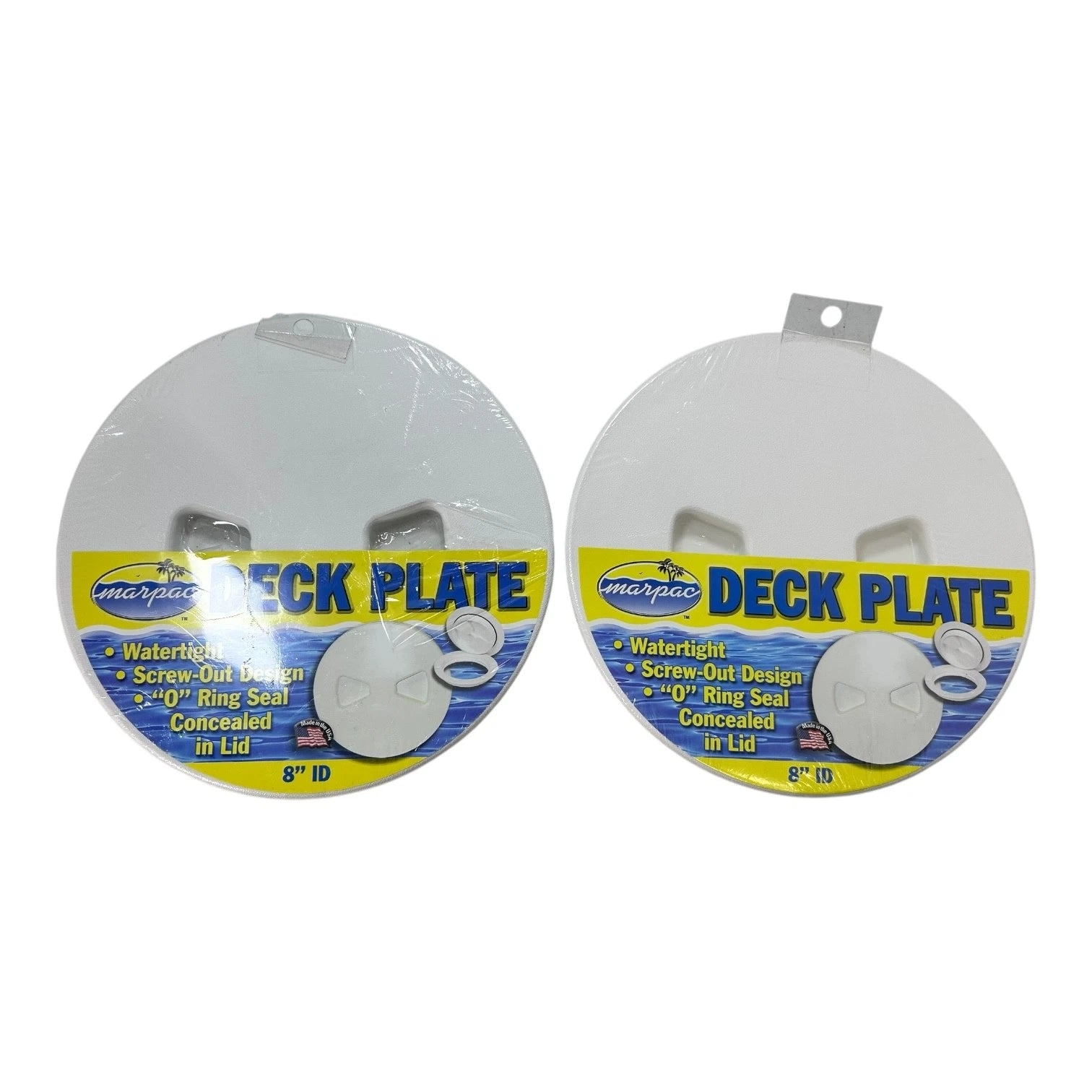 Marpac 7-0636, Marine White Screw Out Deck Plate Lid 8'' -