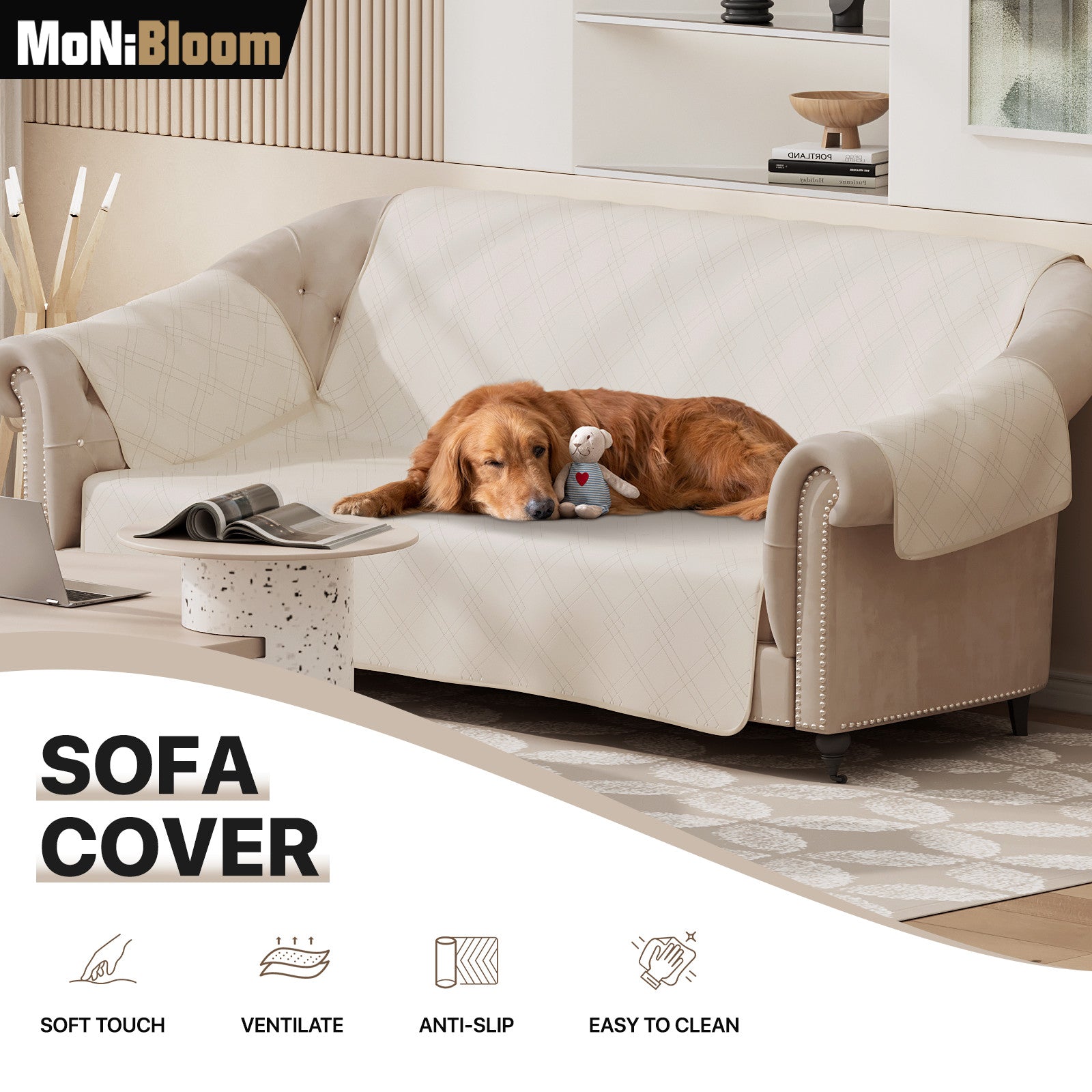 Quilted Water-Resistant Sofa Cover Protector