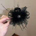 Large Hair Clip with Black Feather by Unknown