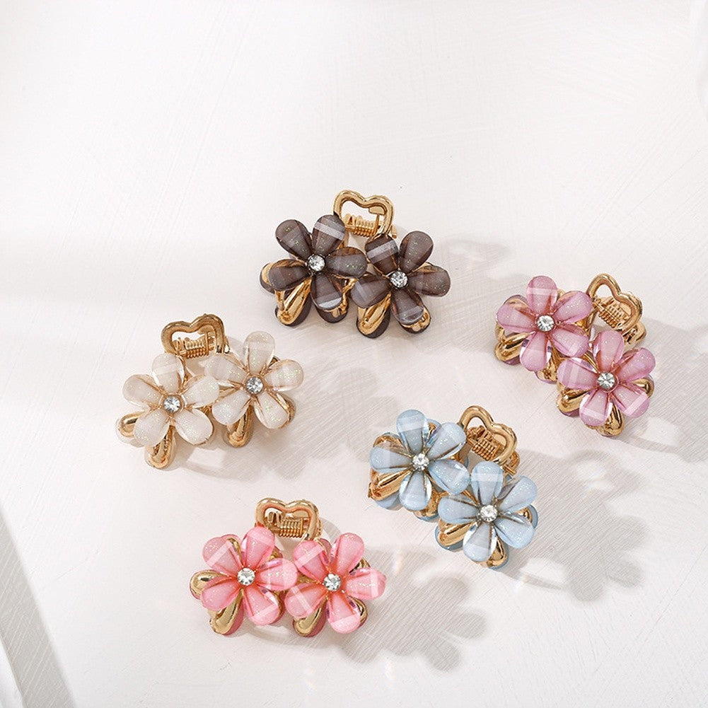 Rhinestone Barrette Camellia Hair Clip