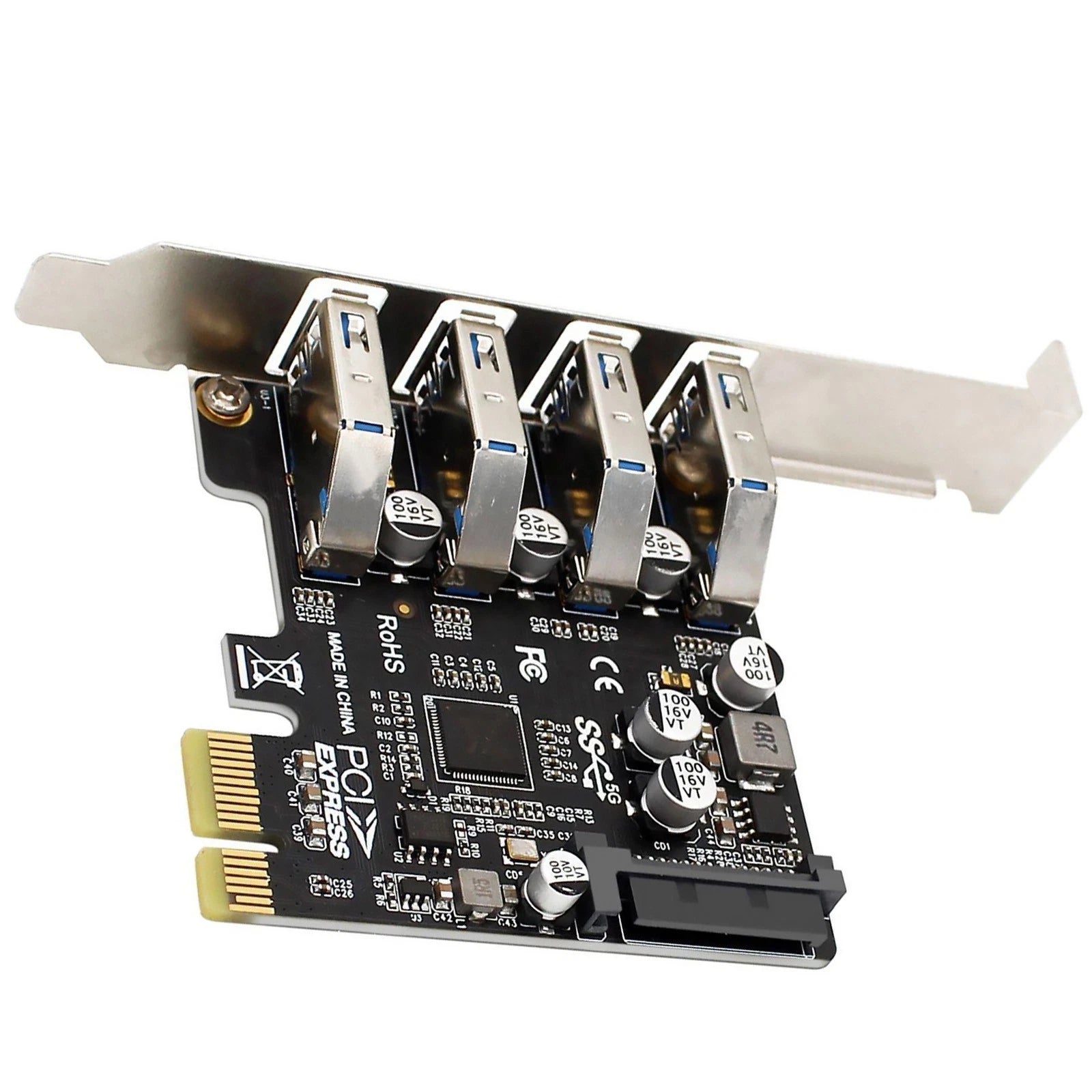 4 Port Pci-e To Usb 3.0 Hub Pci Express Expansion Card Adapter 5gbps