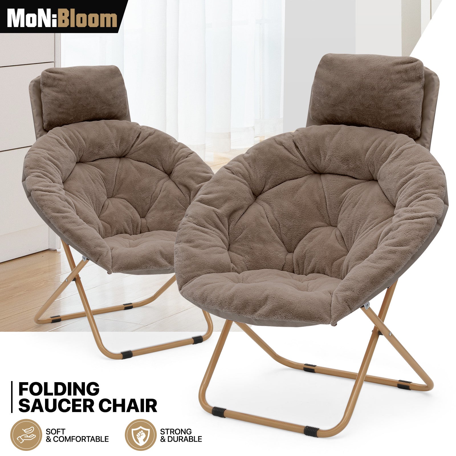 2 Pcs Lazy Saucer Chair Set