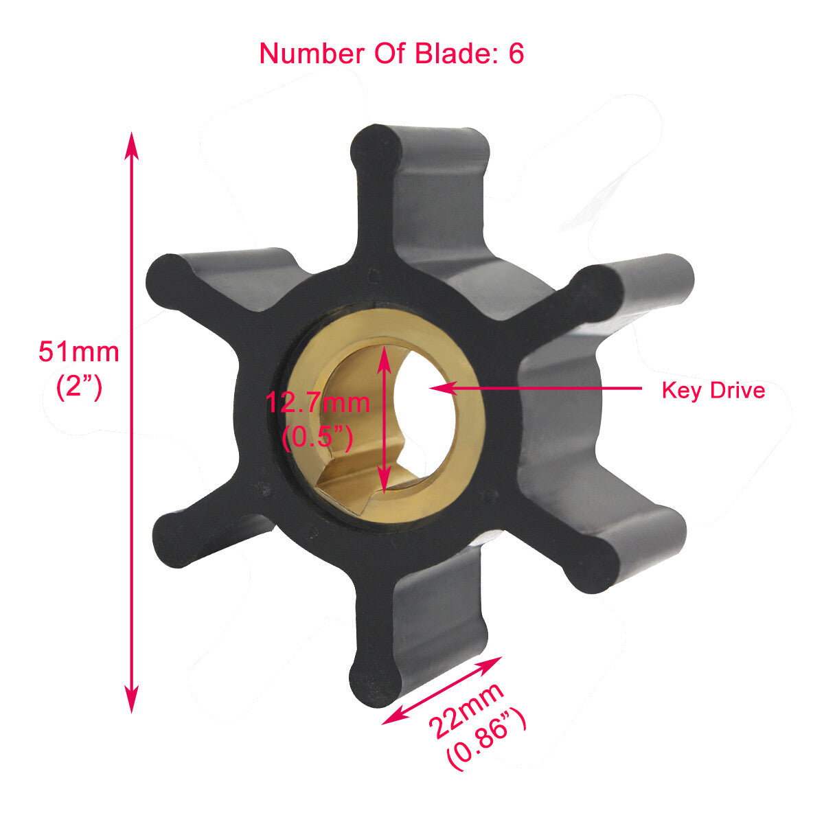 Water Pump Impeller for Yanmar Engines by Yanmar