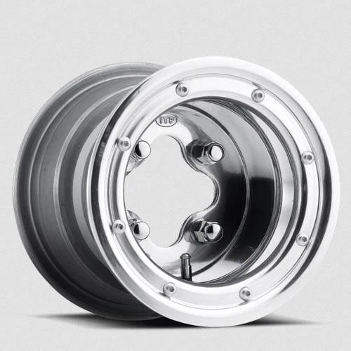 Itp Polished Alloy Rim 9x8, 4/115, 3+5, A-6 Trac Lock Series Wheel,