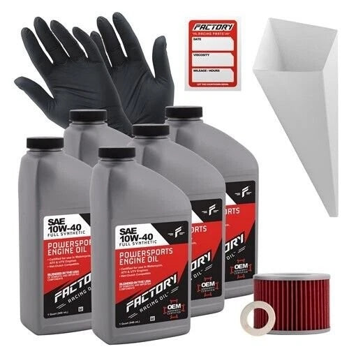 Factory Racing Parts 10W-40 5qt Oil Change Kit For Honda Cb750a